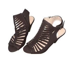 ASHLEY BLUE Brown Cut Out Cone Heel Size 10